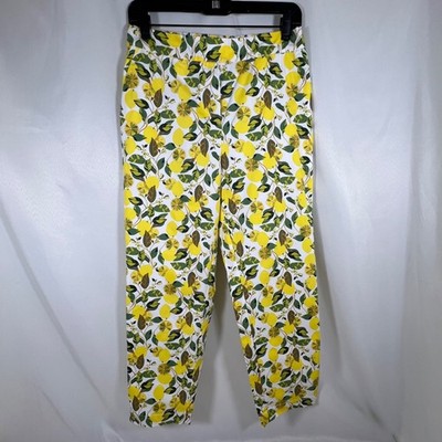 NWT Boden Glorious British Style Lemon Print Crop Pants 6P Fruit Summer Vacation