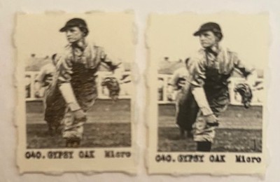 (2) BABE DIDRIKSON HOD Rare Gypsy Oak Micro Gumball Machine Baseball Cards