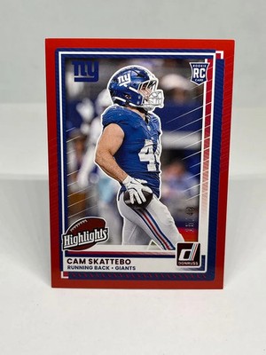 Cam Skattebo 2025 Donruss Rookies & Highlights Red /49 Giants #DRH-84