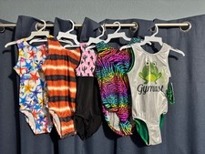Lot Of 5 New Gymnastics Leotards For Girls Size 6-7/8 Child Medium Bodysuit