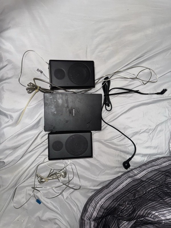 Wired 2.0 Channel Computer Speakers Set, Black Plastic Rectangular