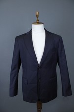 SuitSupply Navy Wool Striped 2 Button Notched Lapel Pockets Blazer Jacket Sz 52