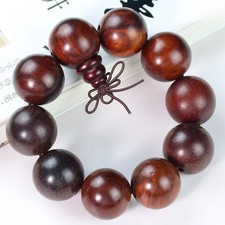 25mm Natural Wood Big Beads Men's Lucky Bracelet