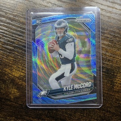 2025 Panini Prizm Kyle McCord Rookie Blue Wave /230 RC Eagles #377