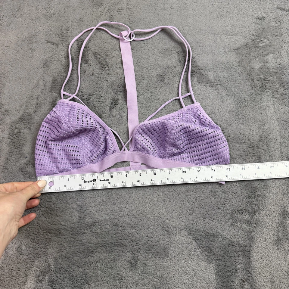 Bralette Free People Mujer Grande Púrpura Malla Tirantes Íntimamente Jaula Estilo Boho Foto 2 de 4
