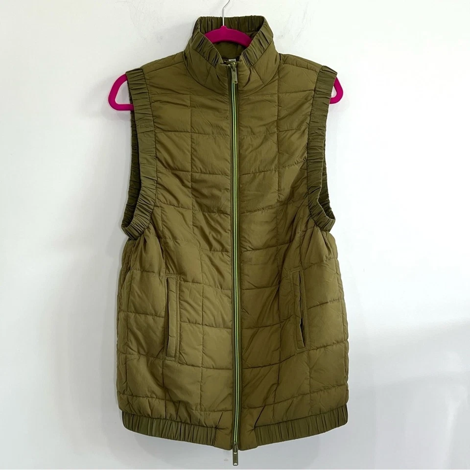 NUEVO Chaleco acolchado Free People Movement largo Piper embalable verde talla XS Foto 2 de 4
