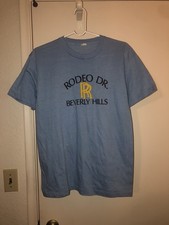 Vintage 80s Rolls Royce Rodeo Dr. Beverly Hills T-Shirt Men’s Size XL Blue RR