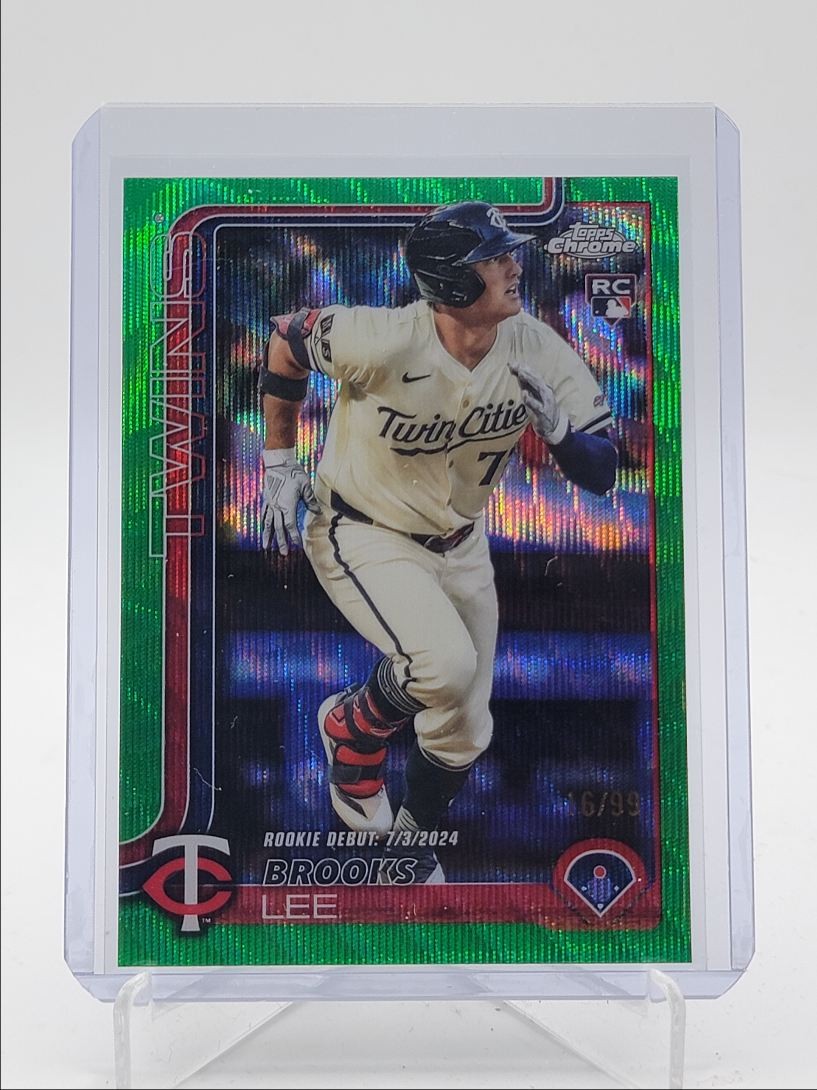 BROOKS LEE 2025 TOPPS CHROME UPDATE ROOKIE DEBUT GREEN WAVE RC /99 Q3967