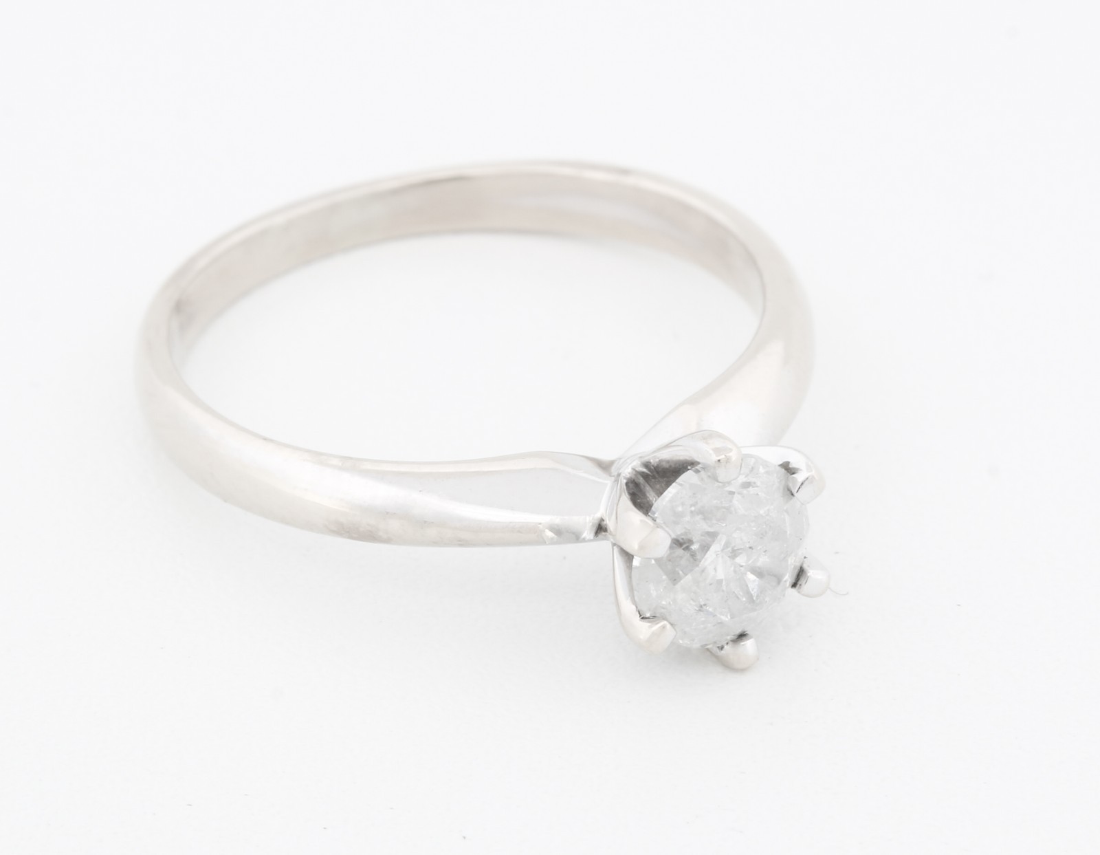 Solid 18ct White Gold Ladies Solitaire Diamond Ri… - image 5