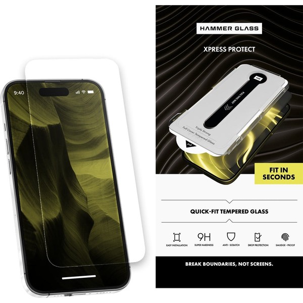 Schutzglas + Applikator FüR Iphone 17/16 Pro Hammer Glass Displayschutzglas Glas-image