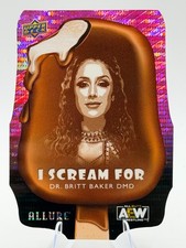 Dr. Britt Baker 2022 Upper Deck Allure AEW I Scream For Pink Die Cut SP #d /100