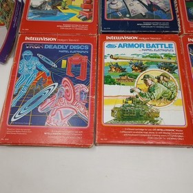 Lot Of 16 Intellivision Games With Boxes (Some Have Manuals & Overlays)