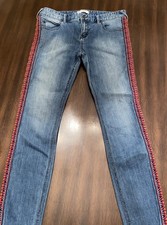 Free People Festival Skinny Lowrise Jeans 30 Embroidered VGC