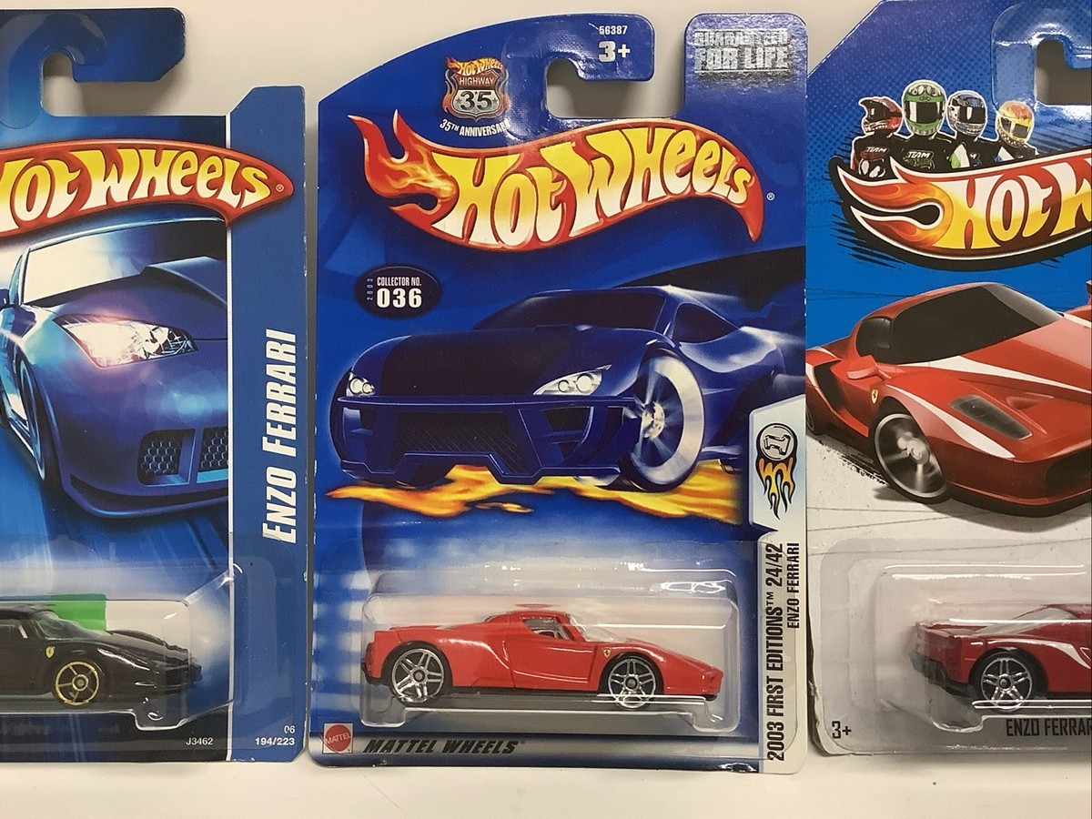 Hot Wheels Enzo Ferrari Log Of 5 Nightburnerz Yellow & Black First