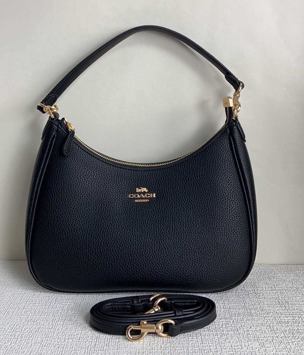 Coach Terrihobo Black Leather Women's Handbag CJ517 Shoulder Bag