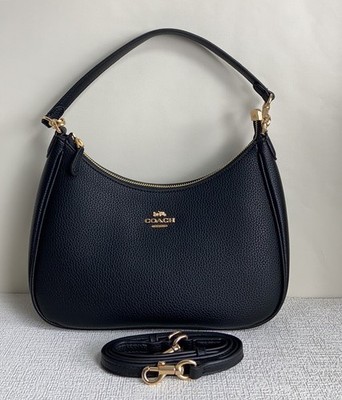 Coach Terrihobo Black Leather Women's Handbag CJ517 Shoulder Bag