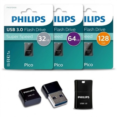 Philips Pico USB Stick 3.0 32GB 64GB 128GB Mini Speicherstick für Auto PC NEU