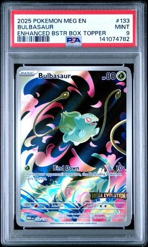 2025 POKEMON MEG EN-MEGA EVOLUTION ENHANCED BOOSTER BOX TOPPER BULBASAUR PSA 9