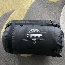 Andes Nevado 400 4 Season 400 XL Camping Hiking Mummy Sleeping Bag Black/Grey
