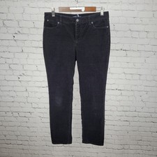 Talbots Heritage Black Corduroy Mid Rise Straight Leg Pants Size 8P 30x28