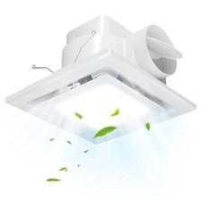 Bathroom Exhaust Fan with Light, Ceiling White 110CFM 30W with Square Light