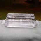 Vintage Federal Glass 2324 Pattern Clear 1/4 lb COVERED BUTTER DISH 1950's NR
