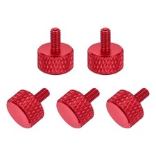 5 Pcs M3x6mm Flat Head Knurled Thumb Screws for Graphics Card, Red