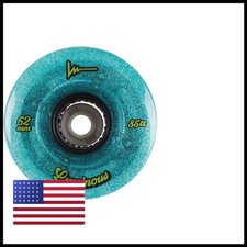 Luminous LED Quad Roller Skate Outdoor Wheels 4 Pack Jade Glitter 62mm x