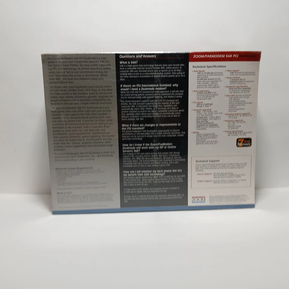 Zoom/fax Modem 56k Dual Standard comes with battle ship on cd rom - Image 4 of 4