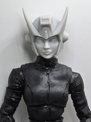3d Print CHROME FEMALE TRANSFORMATION HEAD 1:10 7'' SELECT DC MULTIVERSE 
