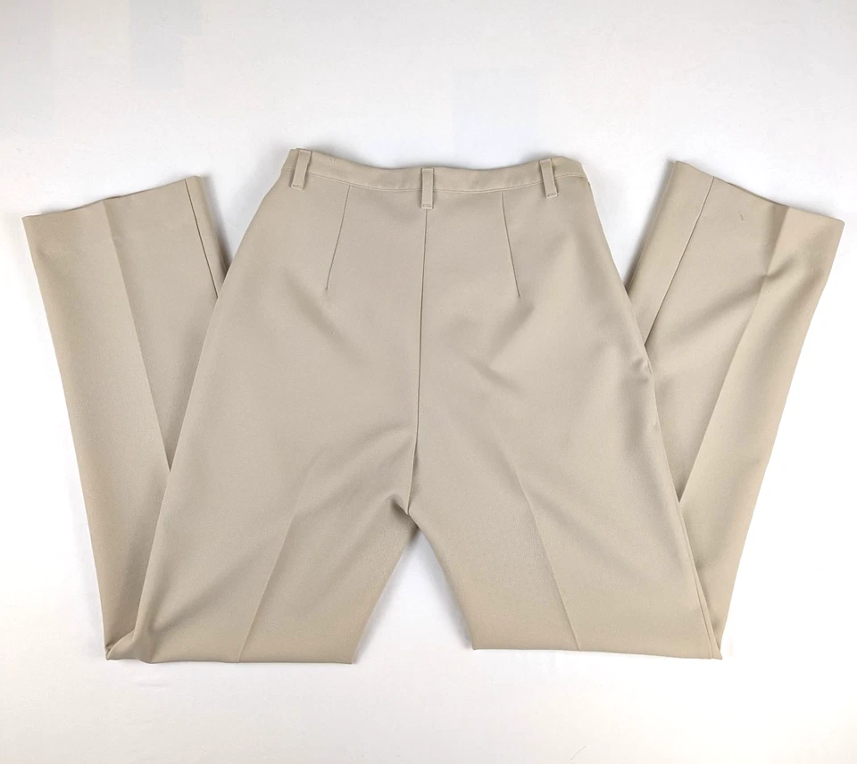 复古 Benetton 意大利棕褐色直筒裤女式美国 4 码 40 聚乙烯裤 — 第 2/4 张图片