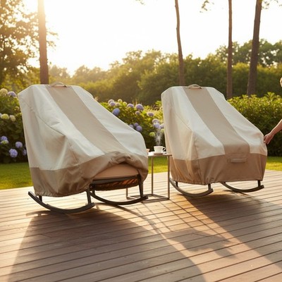 Hampton Bay Patio Chair Cover 2-Pack Universal Deep Seat Beige