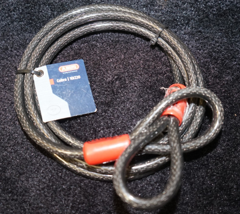 1 ABUS Cobra 10/220 Cable Lock 10mm x 220cm Security Cable w Looped Ends