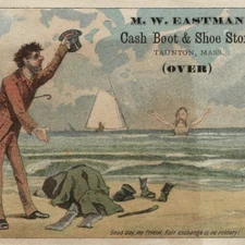 Victorian Trade Card Boots and Shoes Taunton MA Eastman Store