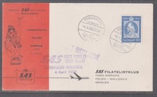 Denmark 1959 SAS Copenhagen to Mallorca Flight Cover