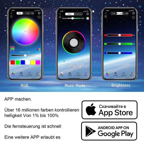 8m LED Auto Ambientebeleuchtung Lichtleisten APP RGB Für BMW E60 E61 E81 E87 E53 - Bild 6 von 10