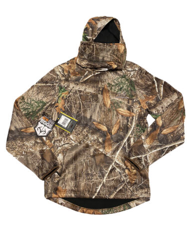 REALTREE Men's Edge Camo Tech Hoodie w/ Built-In Neck Gaiter S 34/36 - Picture 1 of 10