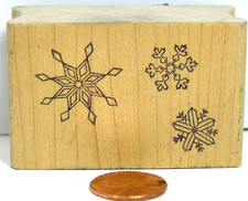 Rubber Stamp Great Impressions 1986 Snow Flakes 2-3/4X1-1/2" BBZ