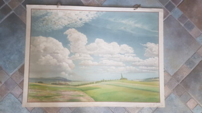 (Wachsmuth, F. E.): Magdeburger Börde mit Wolkenformation und Ziegelei. ...