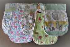 Flannel Burp Cloths Contoured Soft Double Layer Handmade