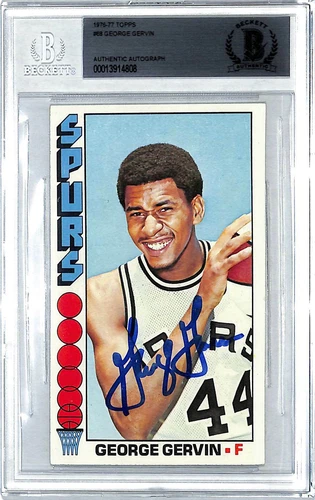 1976-77 Topps GEORGE GERVIN Signed Autograph Spurs Card #68 Beckett BAS Slabbed