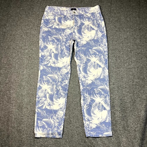 NYDJ Floral Ankle Jeans Size 10 Palm Tree Floral Print 32x27 Mom Preppy Boho USA