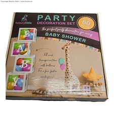 Baby Shower Party Decoration Set Deluxe 60 Piece Balloon Box Kit Gender Reveal