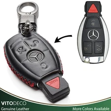 Vitodeco Leather Key Fob Case for Mercedes-Benz A, C, E, S, GLB, GLC, GLE, GLS