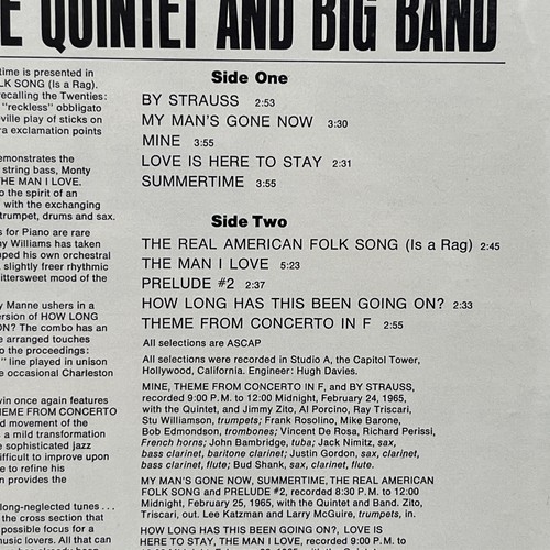 The Shelly Manne Quintet And Big Band – Manne-That's Gershwin! LP SEALED 1965 NM - Picture 5 of 7