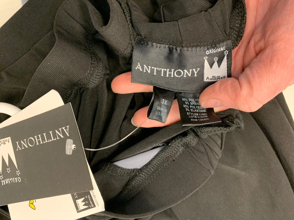 Pantalones elásticos Antthony Woman negros con rayas grises talla 3X - HSN - NUEVOS CON ETIQUETAS - #6 Foto 2 de 4
