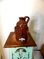 mary & stanley ferguson face jug , pottery, folk art 8''x4''
