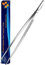 JETKONG 16-Inch Kitchen Tweezers Fine Tweezer Tongs Extra-Long Stainless Stee...