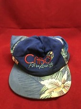 Vintage Cabo San Lucas Mexico Hawaiian Print Snapback Trucker Hat Baseball Cap