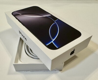 Apple iPhone 16 Pro Black Titanium 128gb Empty Box New w/USB-C